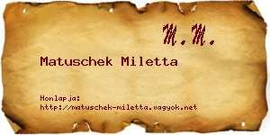 Matuschek Miletta névjegykártya
